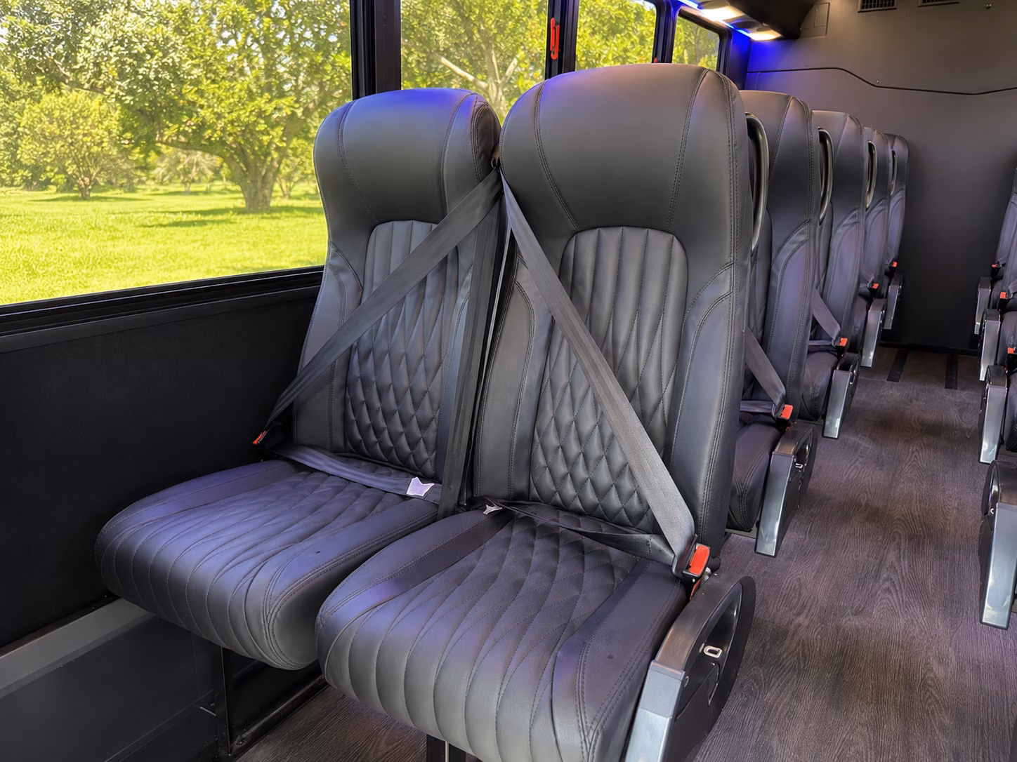 tracy 18 passenger minibus inside