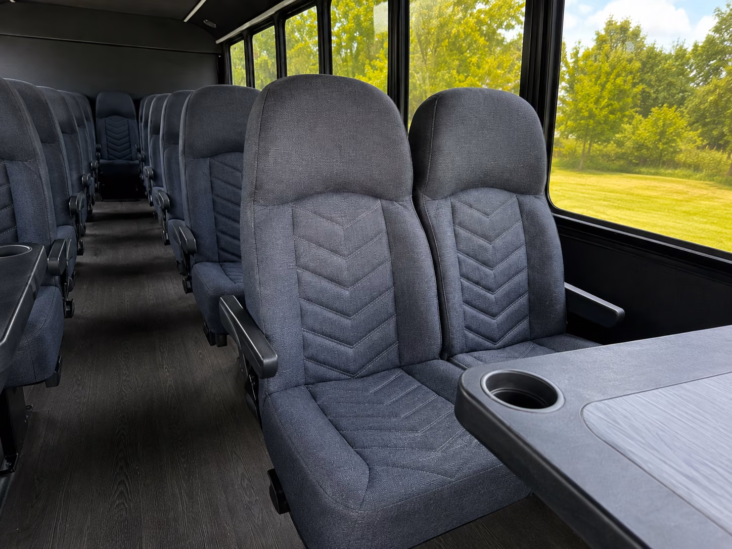 tracy 20 passenger minibus inside