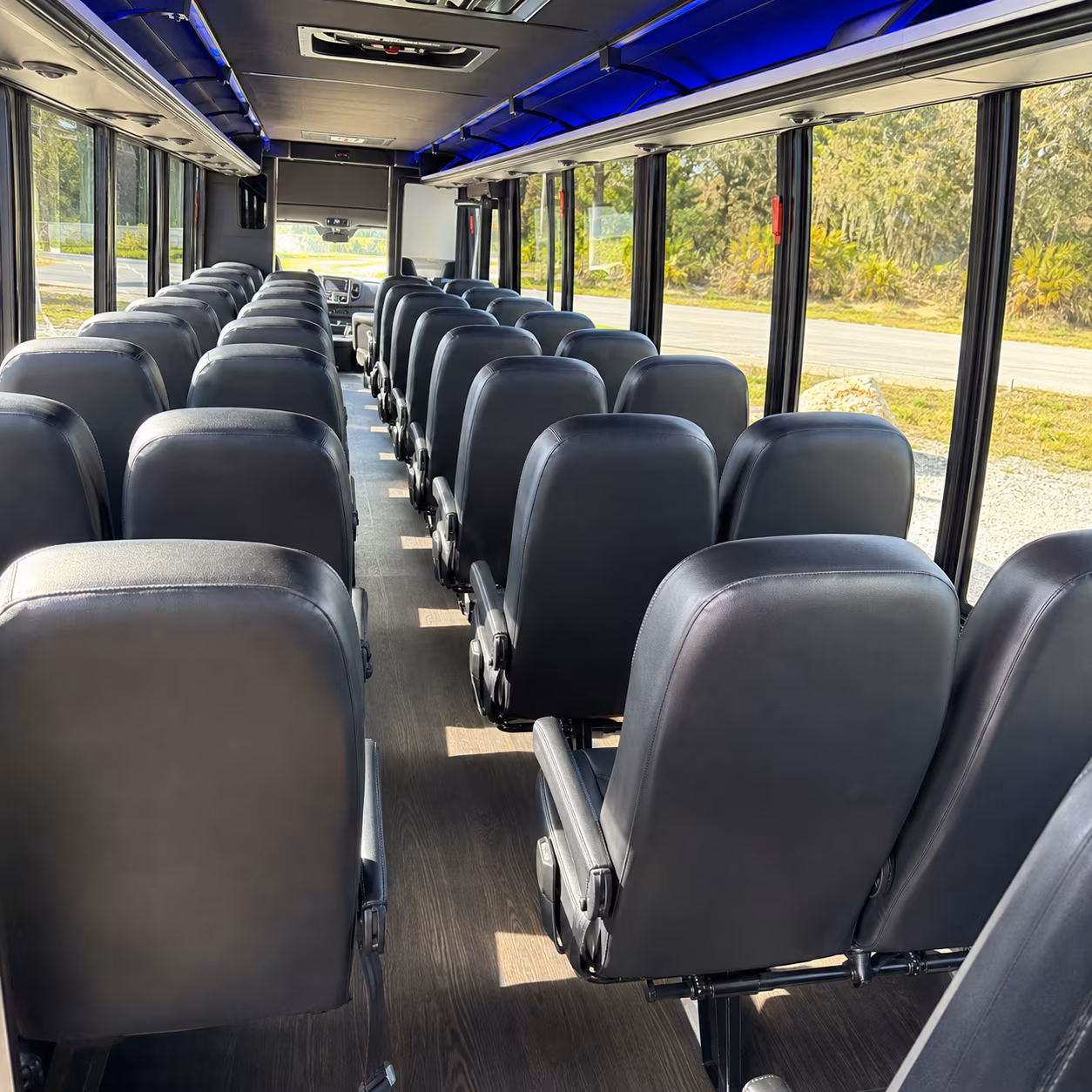 tracy 25 passenger minibus inside