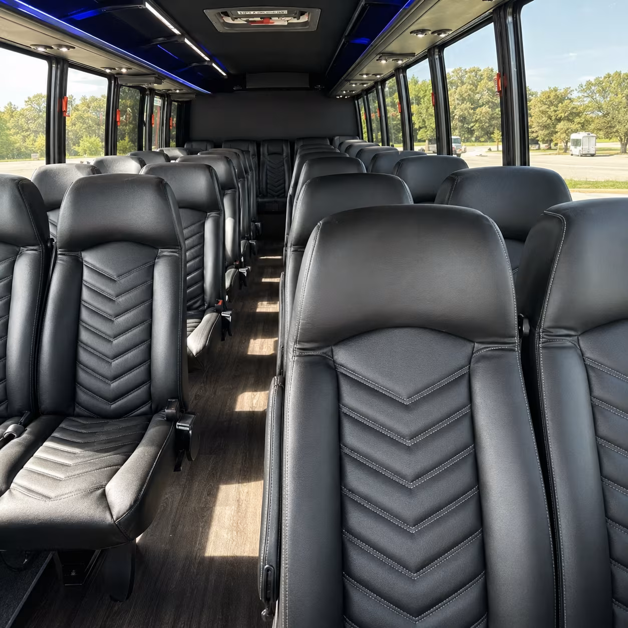 tracy 30 passenger minibus inside