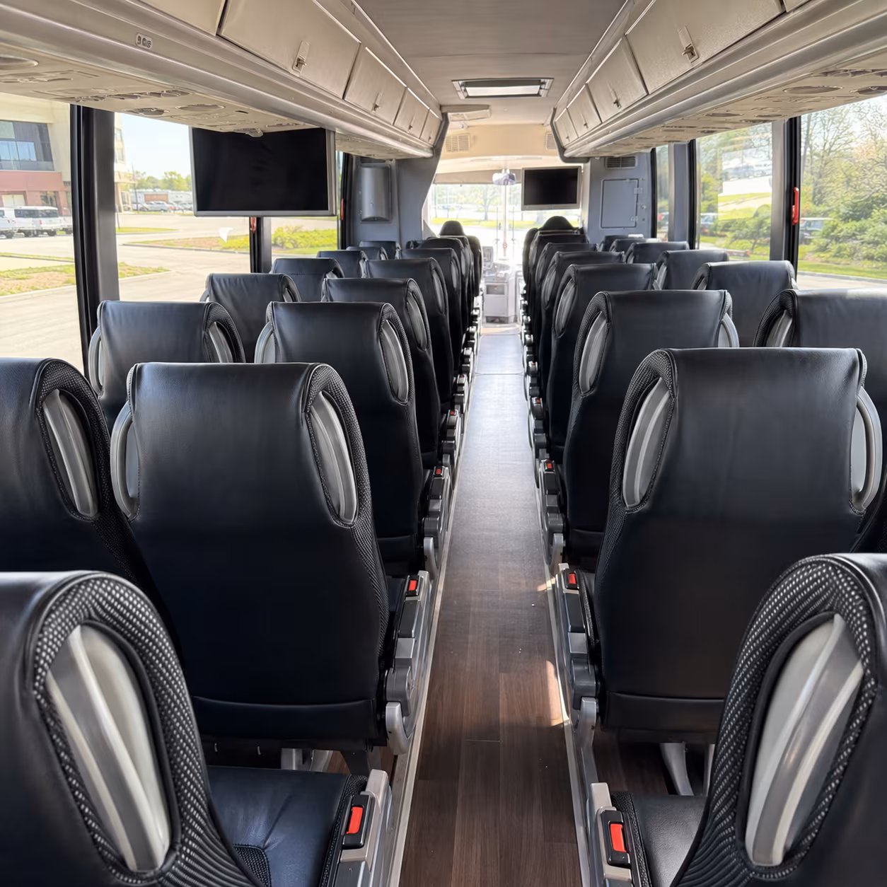 tracy 56 passenger charter bus interior