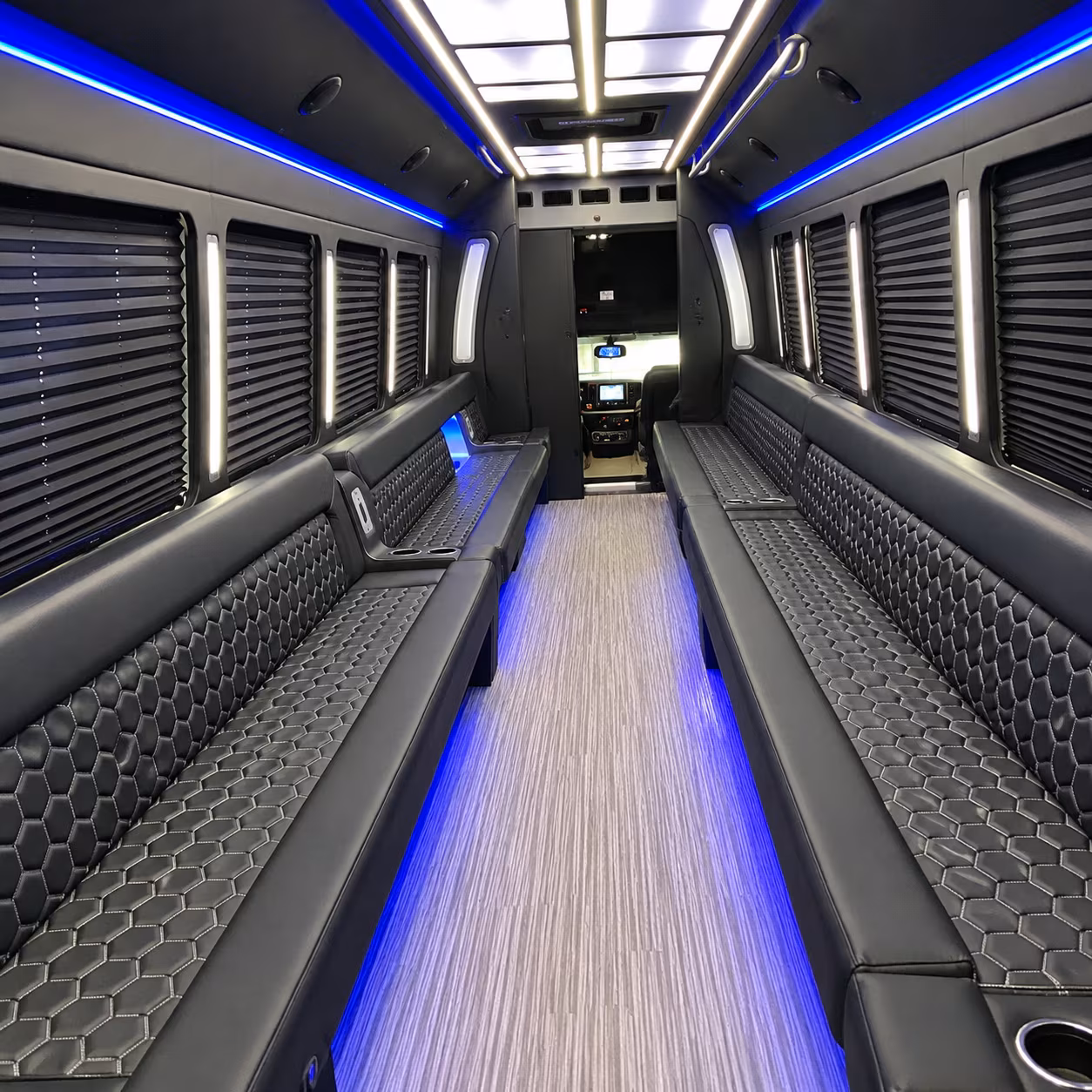 tracy party bus rental interior
